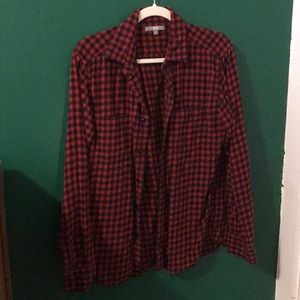 Red and Black Flannel Button Up